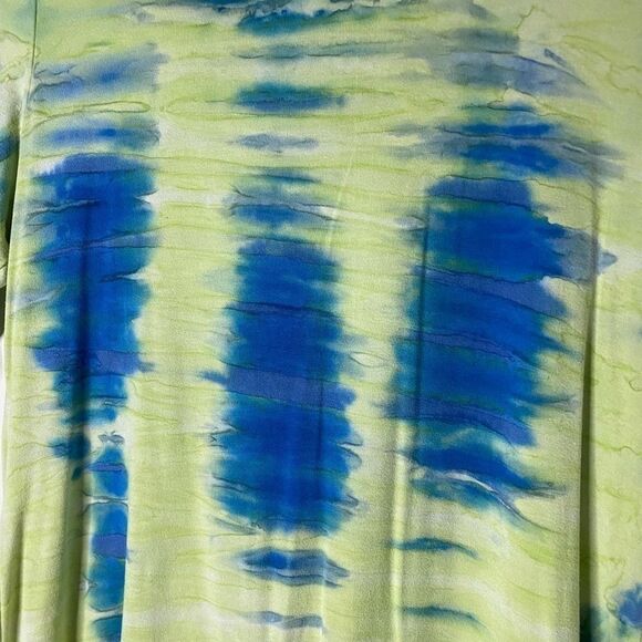 Barbara Lesser Blue & Green Tie Dye Top XS - Picture 3 of 7